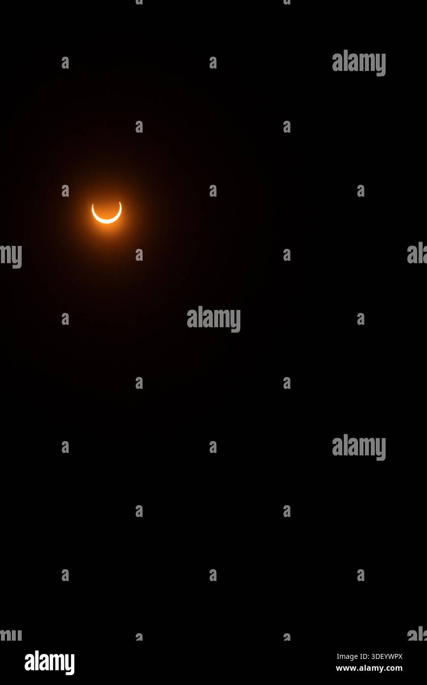 October 14, 2023 Annular solar eclipse over Monument Valley, AZ Stock Photo