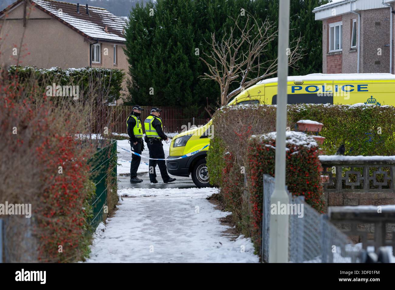 Inverness Riot Police Police secure Balloan Road in Inverness City following a serious ...