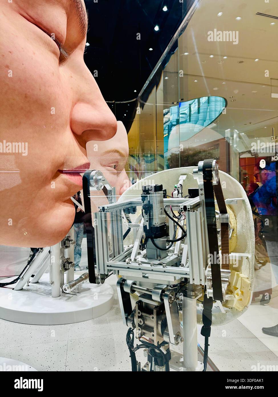 Gentle Monster robot face display - Smartphone Captured Stock Image