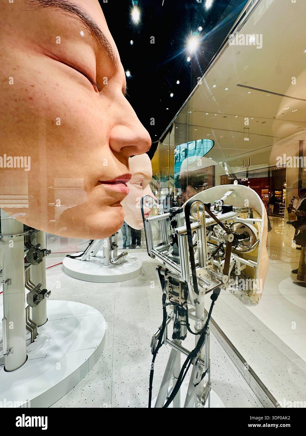 Gentle Monster robot face display - Smartphone Captured Stock Image