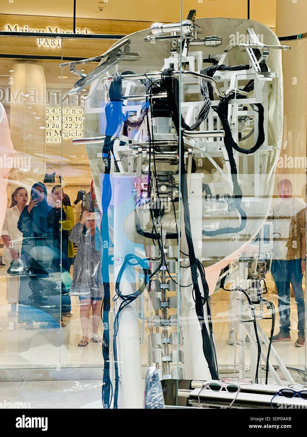 Gentle Monster robot face display - Smartphone Captured Stock Image