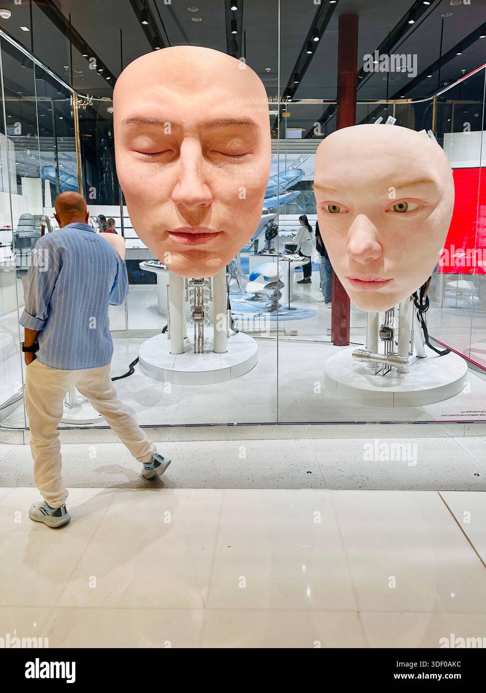 Gentle Monster robot face display - Smartphone Captured Stock Image