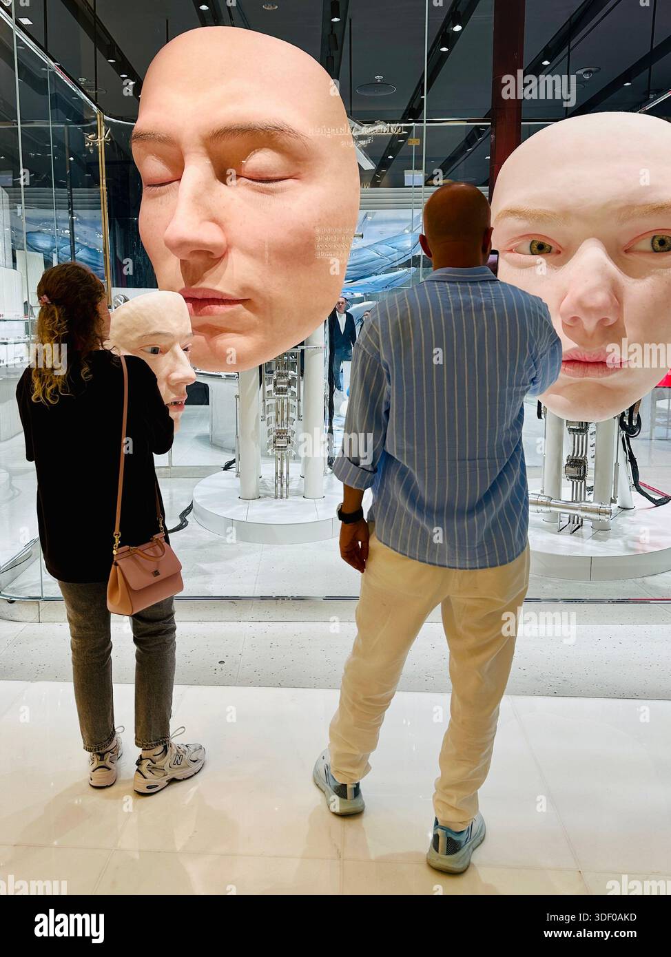 Gentle Monster robot face display - Smartphone Captured Stock Image
