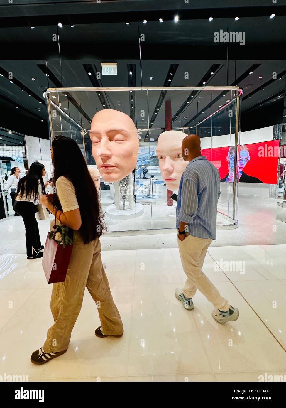 Gentle Monster robot face display - Smartphone Captured Stock Image