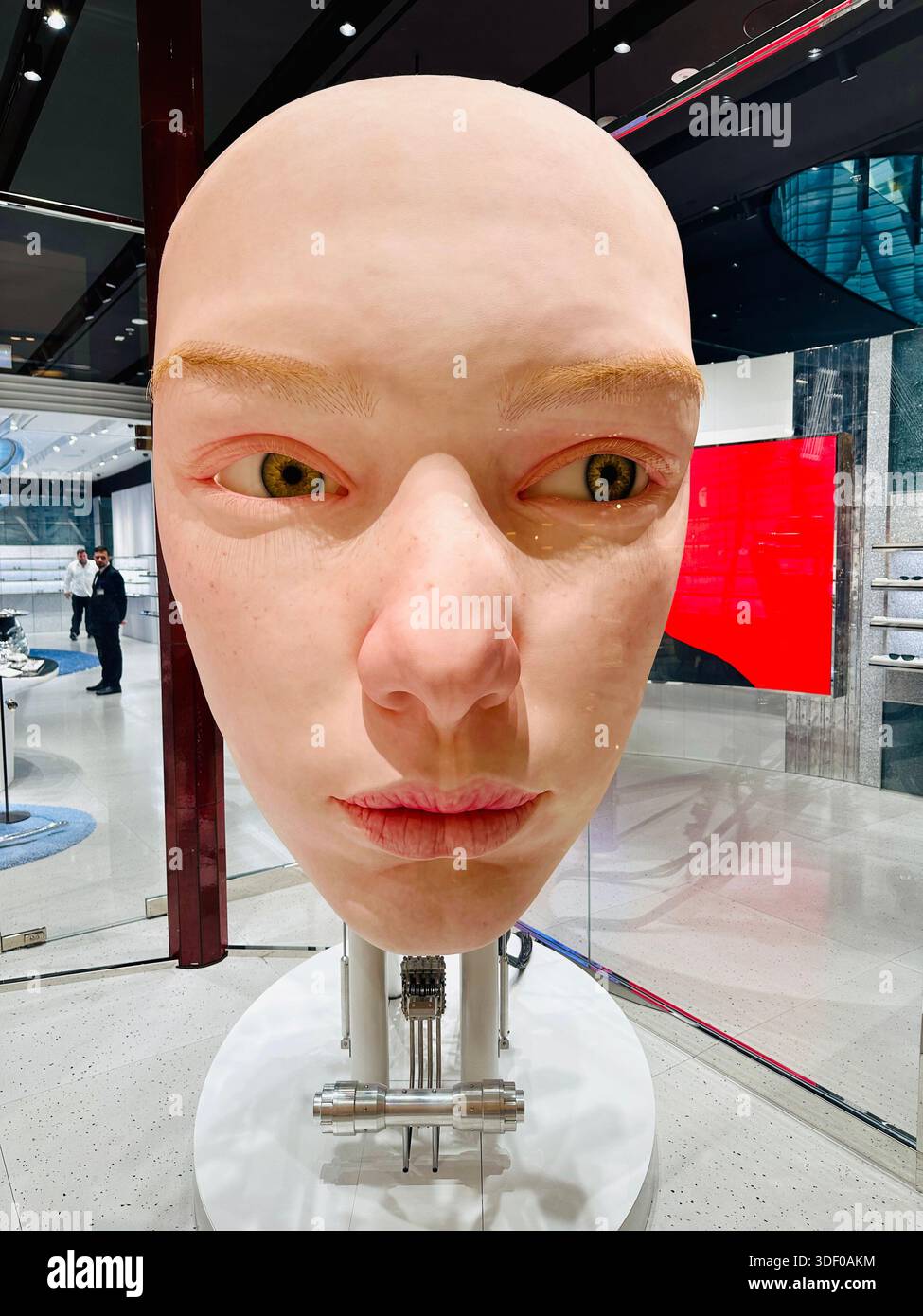 Gentle Monster robot face display - Smartphone Captured Stock Image