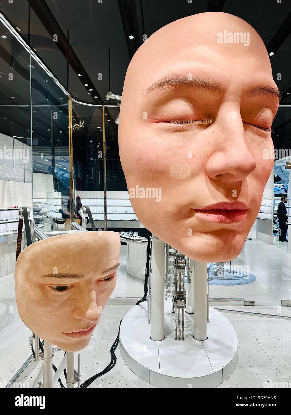 Gentle Monster robot face display - Smartphone Captured Stock Image