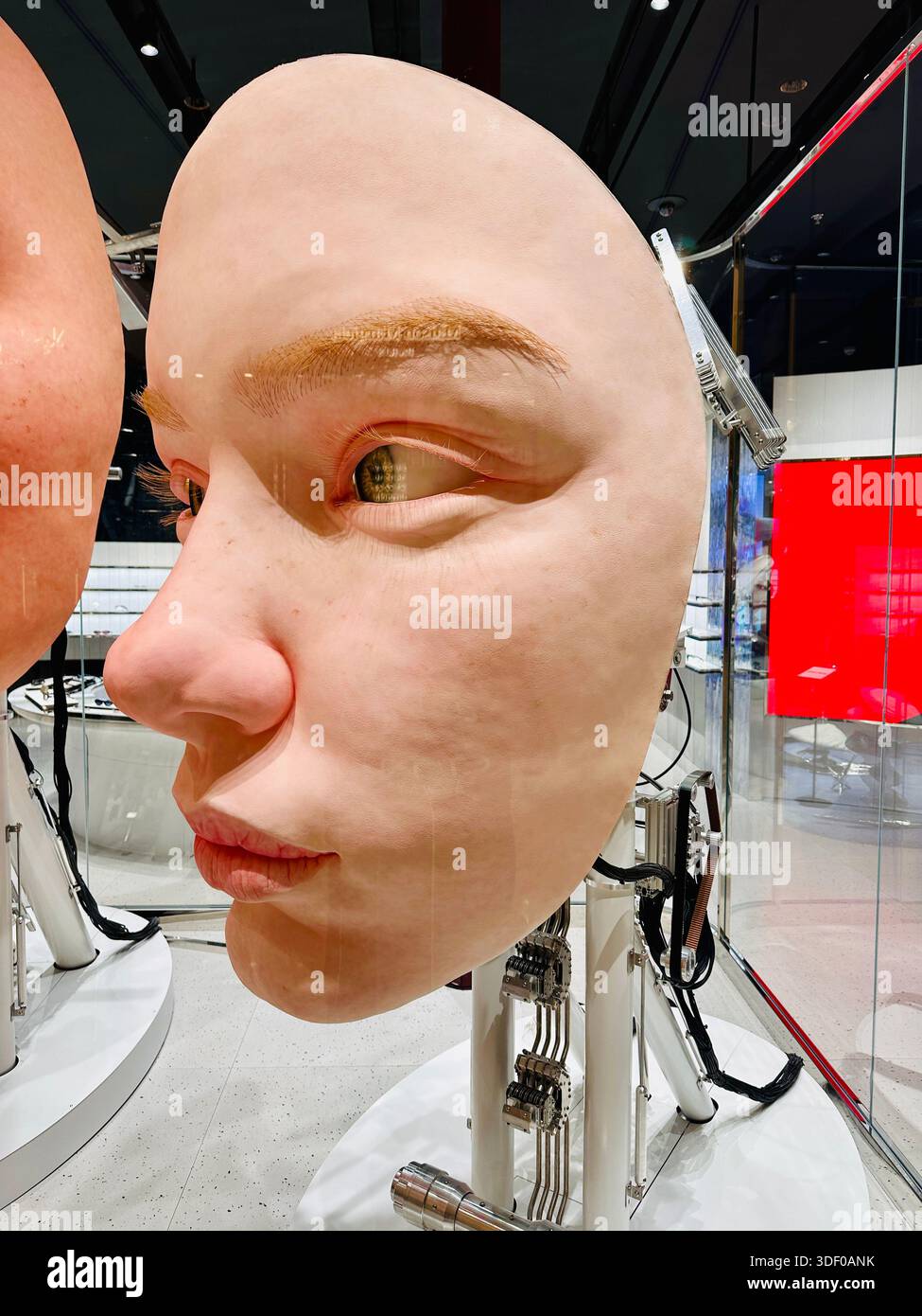 Gentle Monster robot face display - Smartphone Captured Stock Image