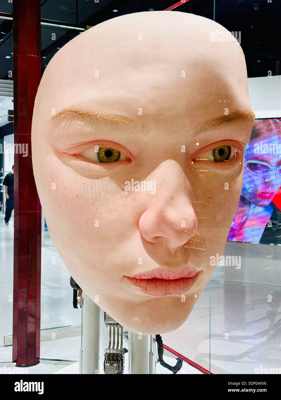 Gentle Monster robot face display - Smartphone Captured Stock Image