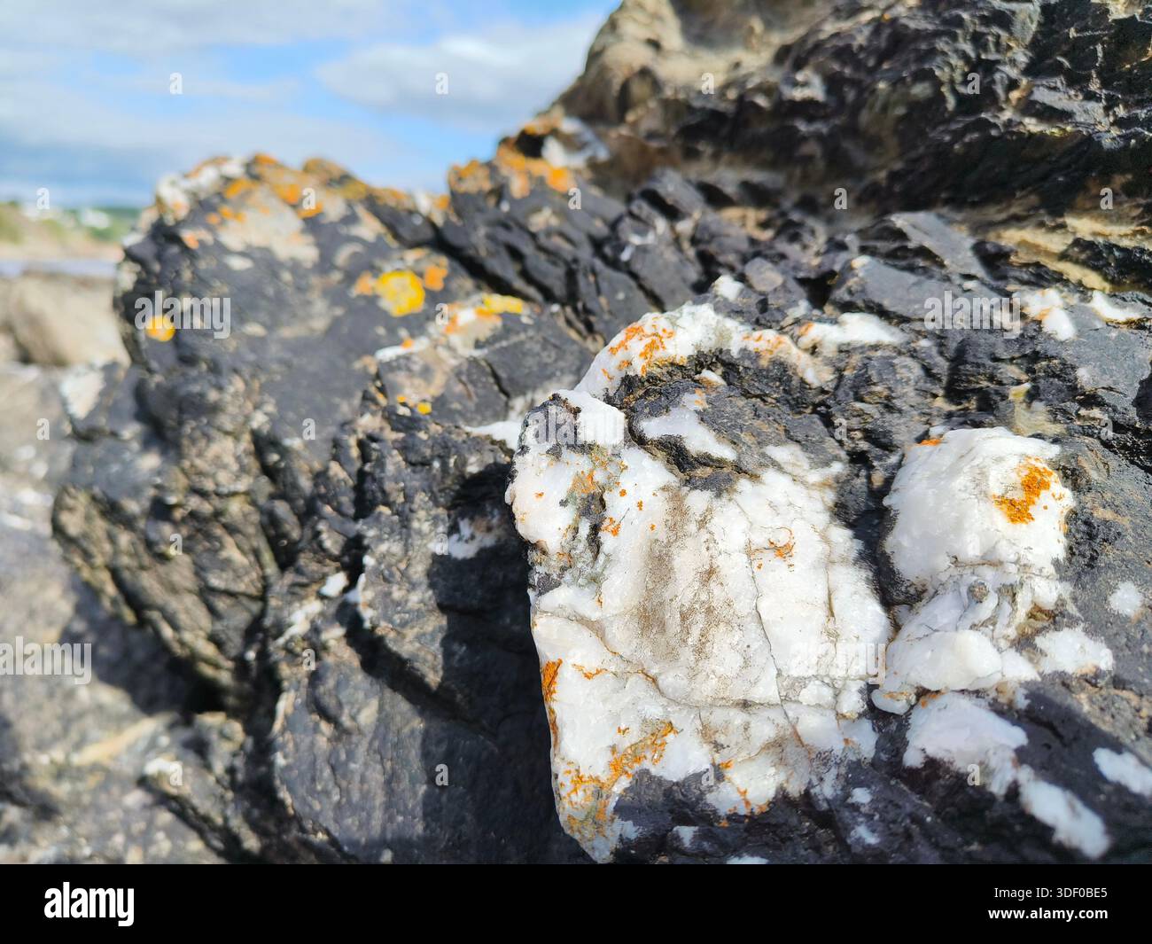 Closeup of some fascinating rocks on a Cornish beach, UK. - Smartphone Captured Stock Image