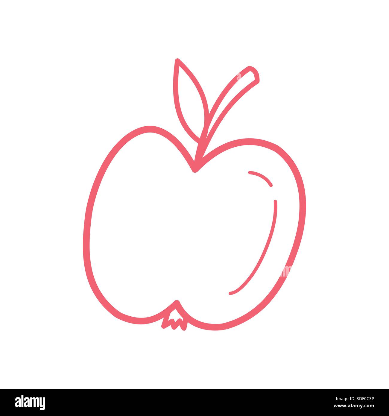 Hand drawn apple isolated on white background. Stock Vector