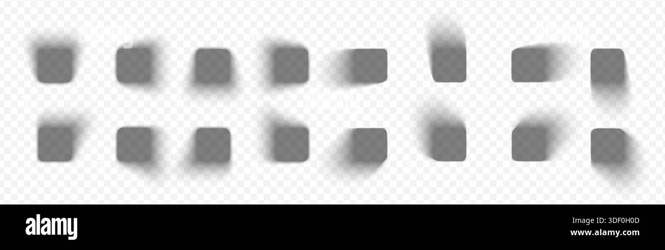 Realistic box shadow effects with soft drop shades create depth for ...
