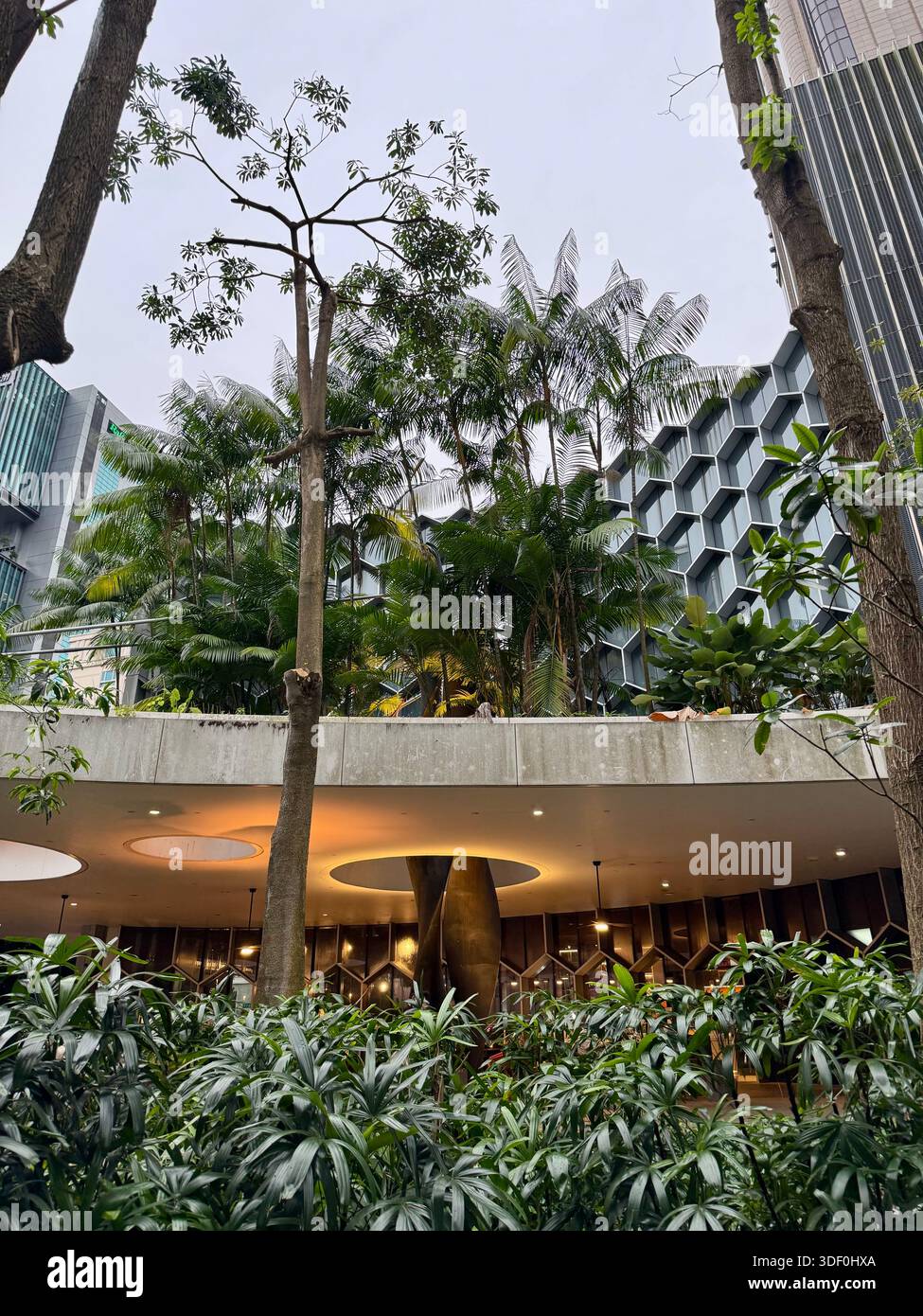 Singapore – a vibrant shopping and entertainment hub featuring modern architecture, greenery, and dynamic urban life - Smartphone Captured Stock Image