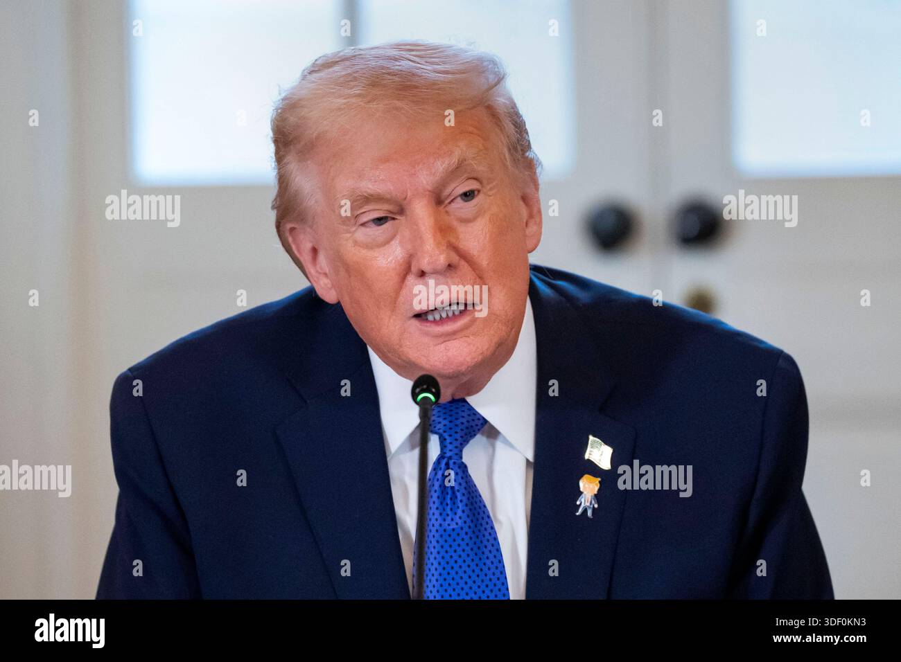 President Donald Trump speaks during a meeting with oil and gas ...