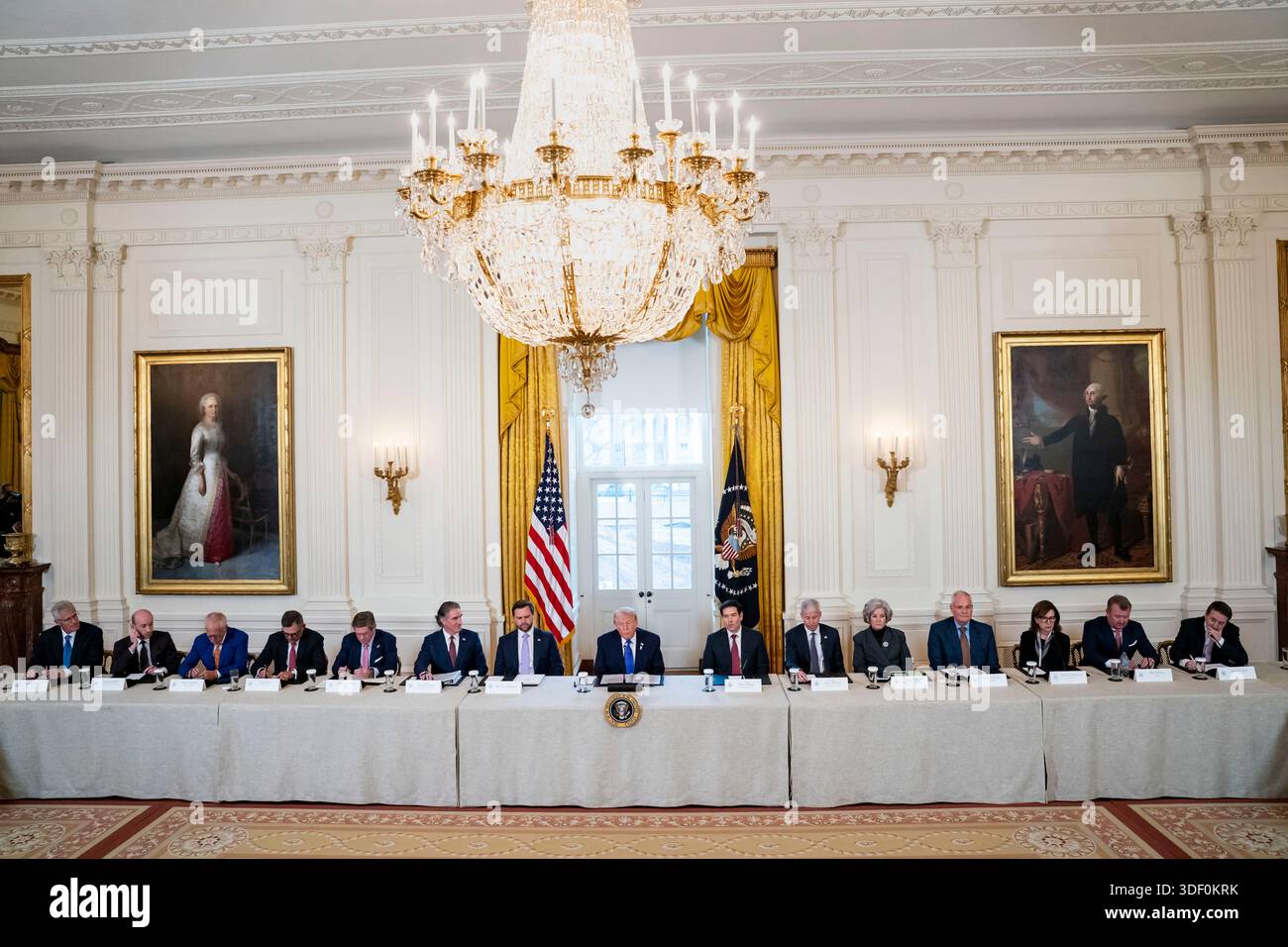 President Donald Trump speaks during a meeting with oil and gas ...