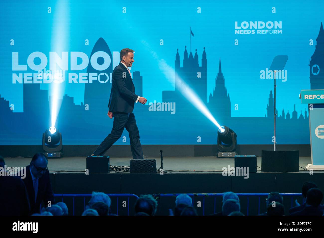 London, UK – Reform UK held a rally at the ICC Auditorium in east ...