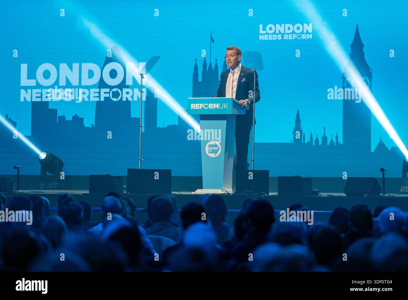 London, UK – Reform UK held a rally at the ICC Auditorium in east ...