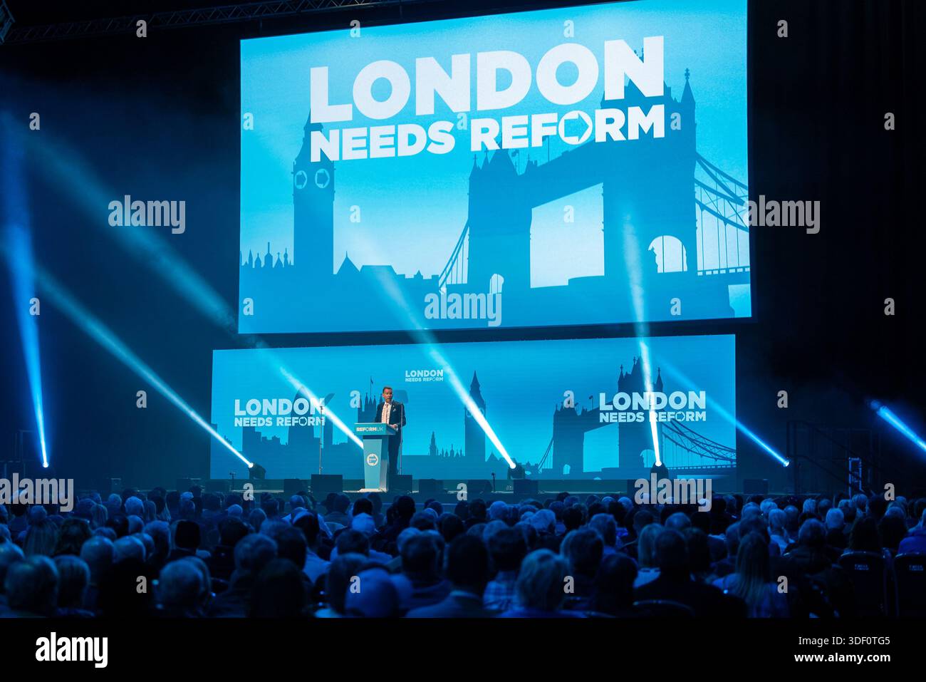 London, UK – Reform UK held a rally at the ICC Auditorium in east ...