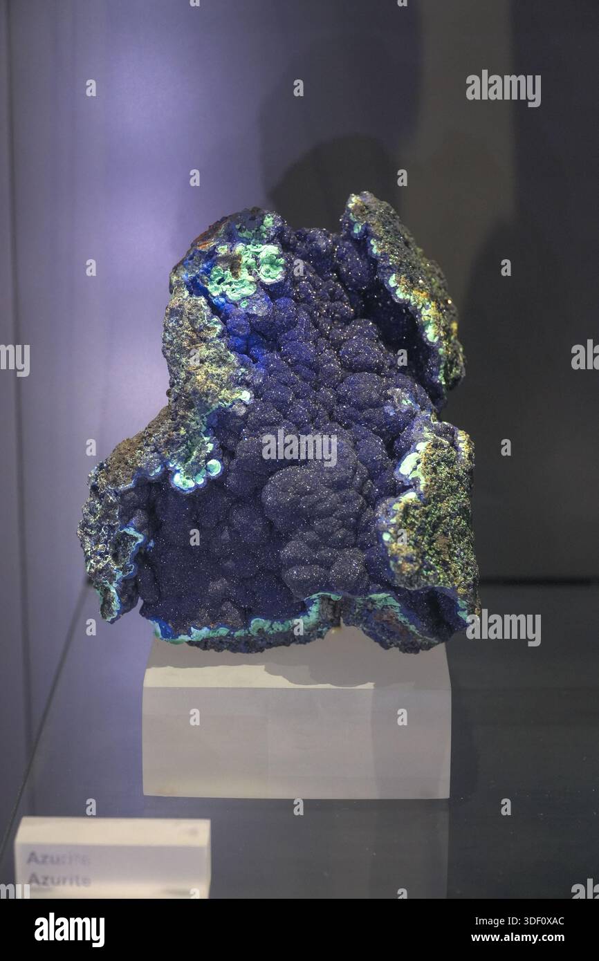 Azurite and malachite mineral specimen. Copper carbonate formation ...