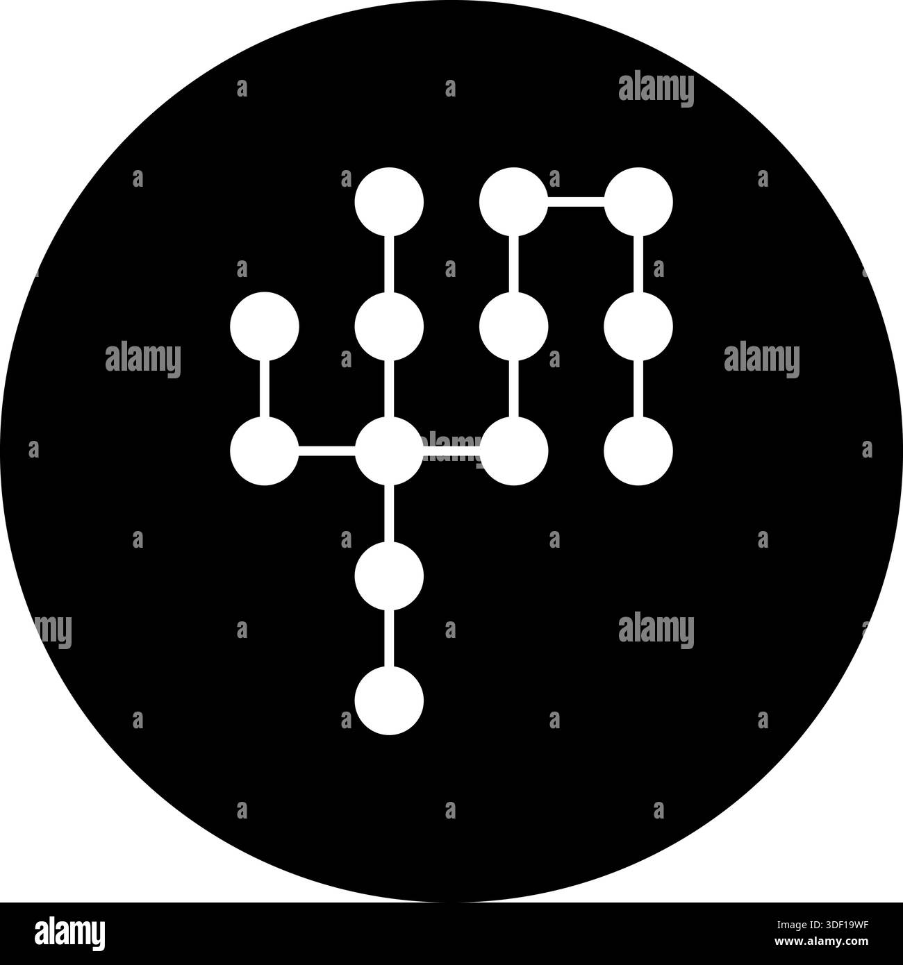 Circular Database Schema Icon - Silhouette Data Hierarchy and Network Symbol Stock Vector