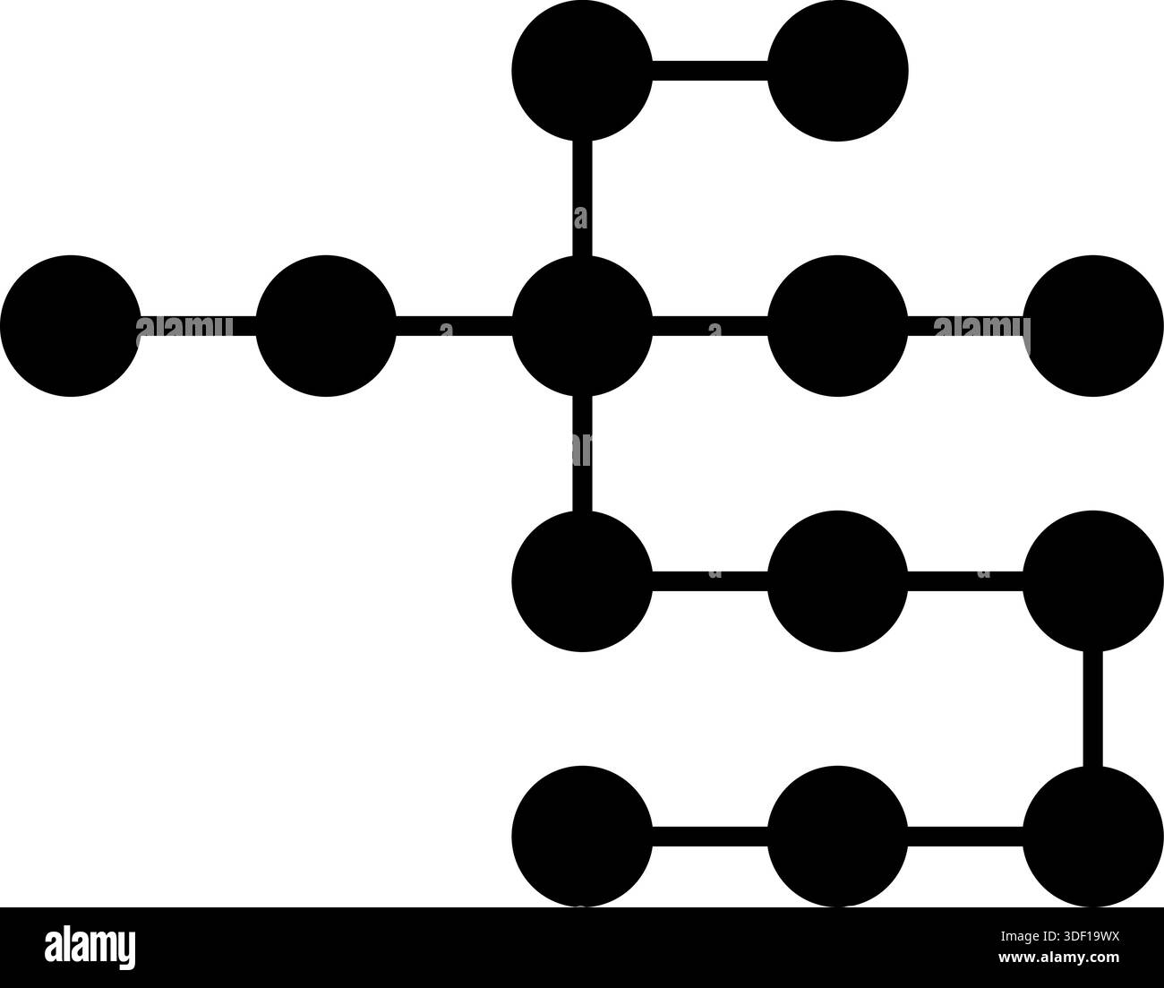 Database Schema Icon - Black Silhouette Data Structure and Logic Tree Symbol Stock Vector