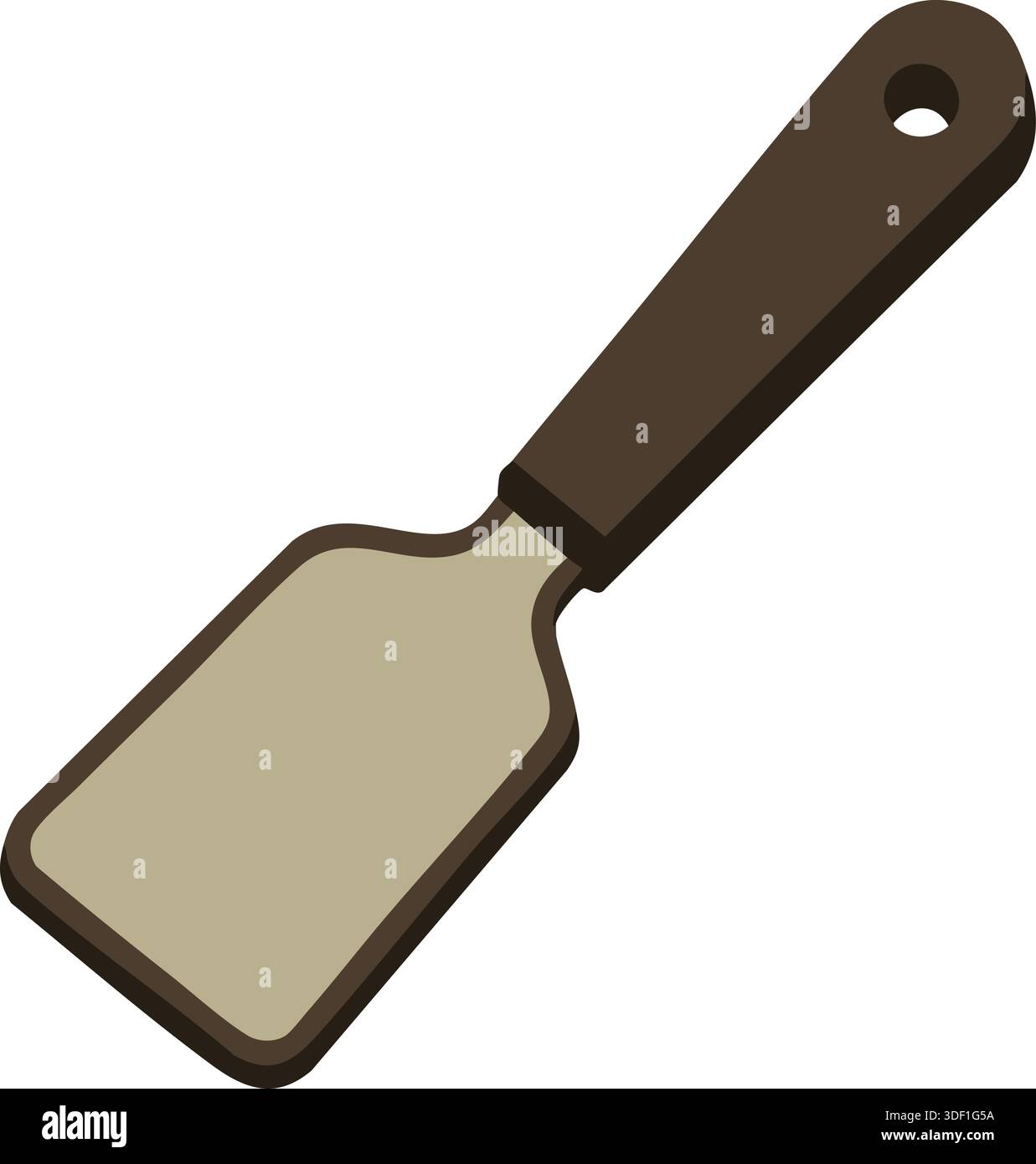 A compact paddle shaped cutting board with a rounded handle and hanging hole. Stock Vector