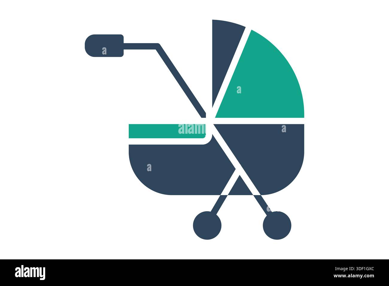Baby stroller icon. solid icon style. icon related to maternity. benefit elements vector illustration Stock Vector