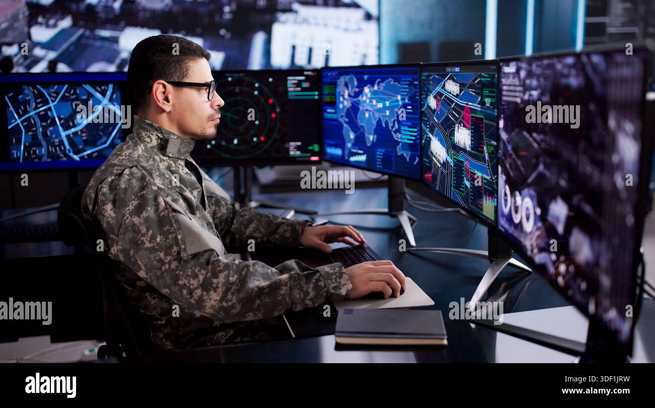 Monitoring satellite in control room hi-res stock photography and ...