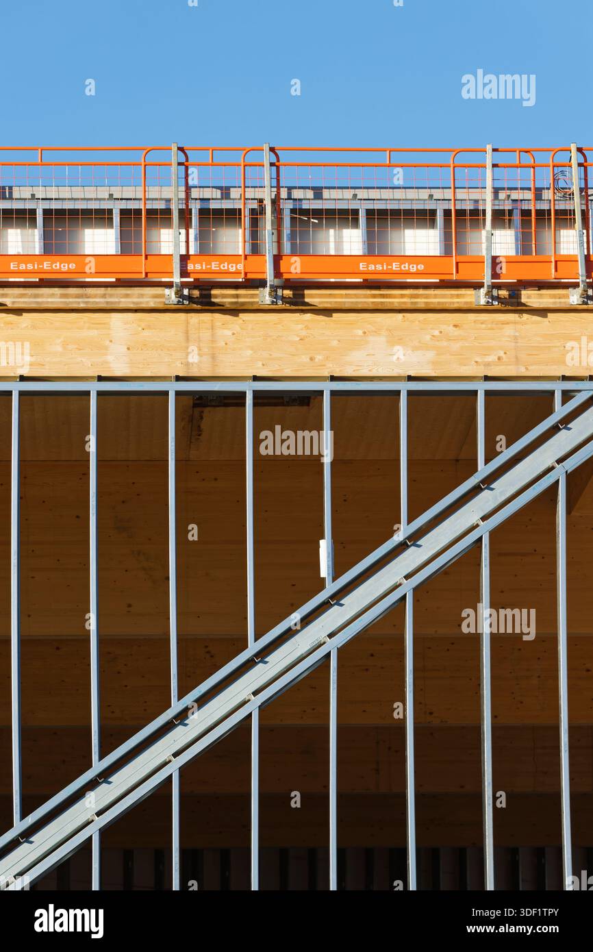 Timber Sfs Glulam laminated timber frame, steel frame SFS and edge protection ...