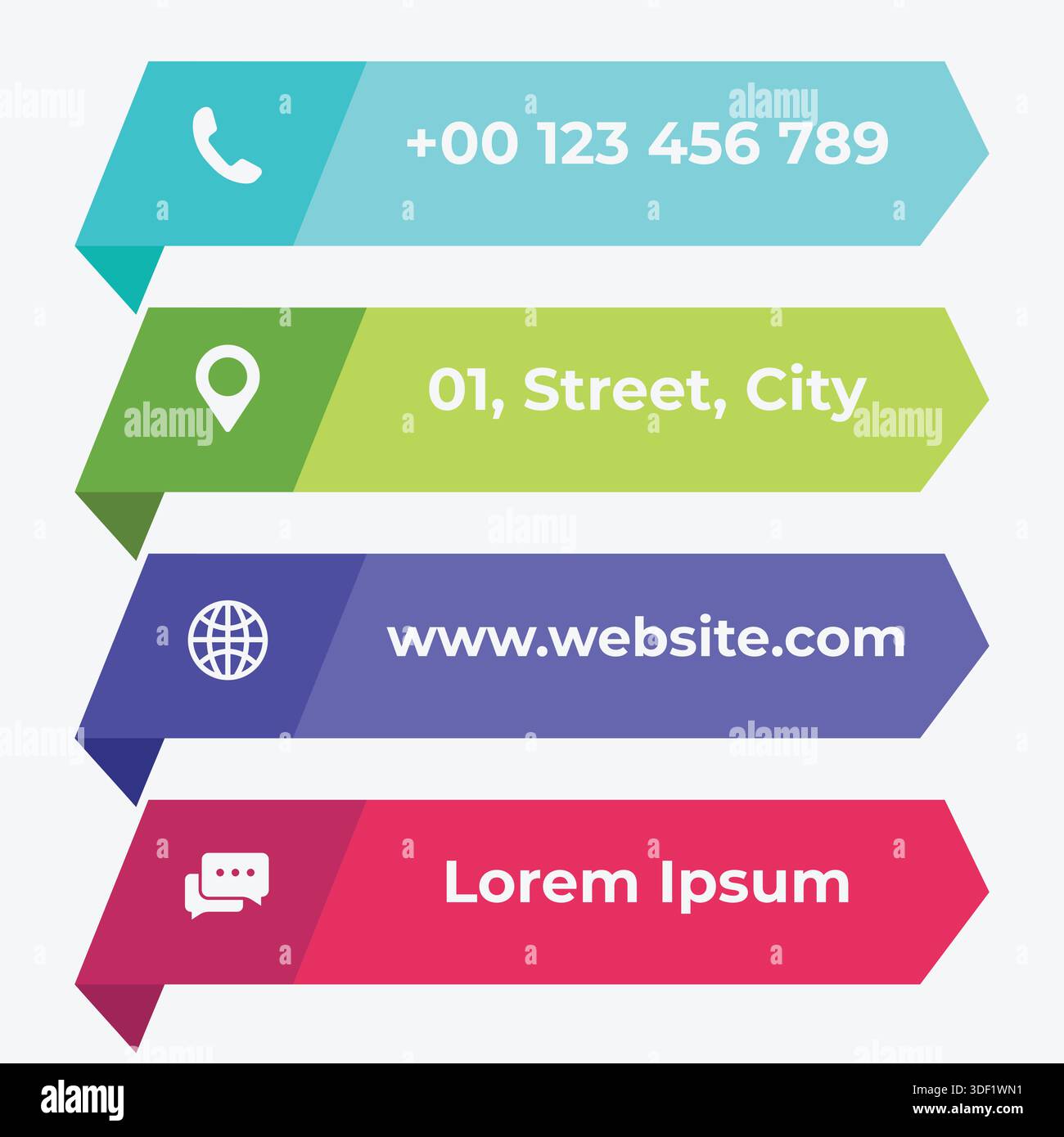 Business Concept with Mobile, Location, Website and Messaging Elements Stock Vector