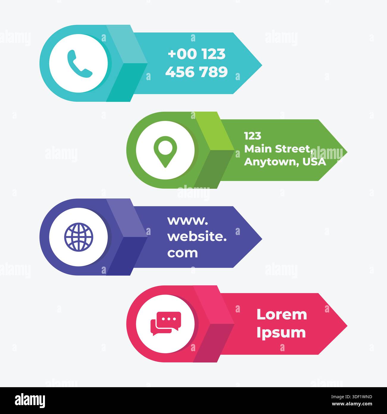 Business Concept with Mobile, Location, Website and Messaging Elements Stock Vector