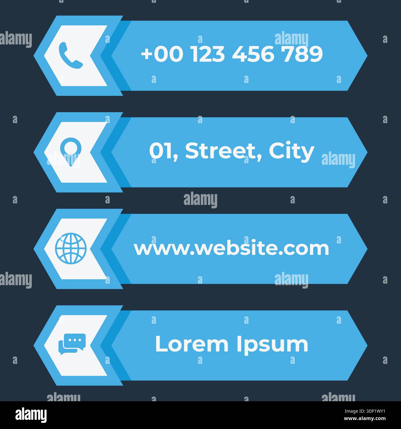 Business Concept with Mobile, Location, Website and Messaging Elements Stock Vector