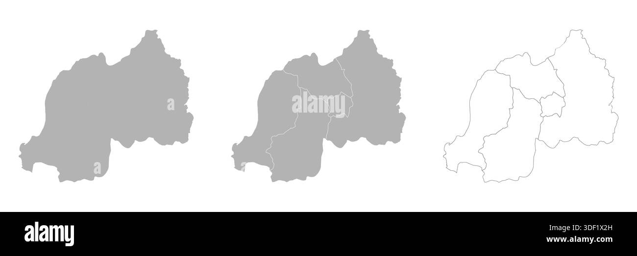 Set of RWANDA Maps with Main Map and Regional maps Stock Vector Image ...