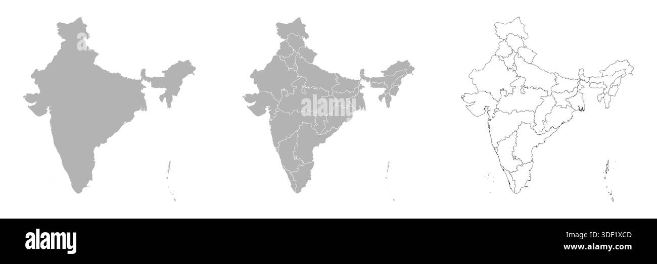 Set of INDIA Maps with Main Map and Regional maps Stock Vector Image ...
