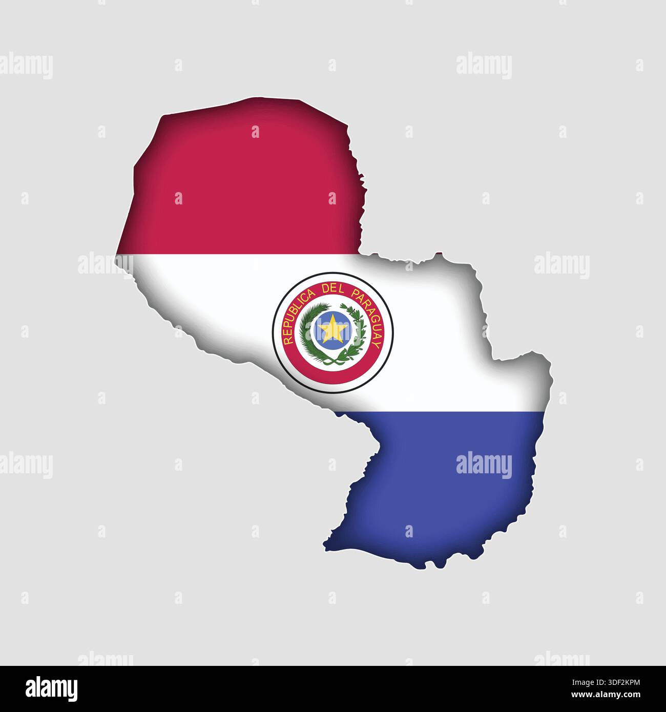 PARAGUAY Map with flag in body Stock Vector