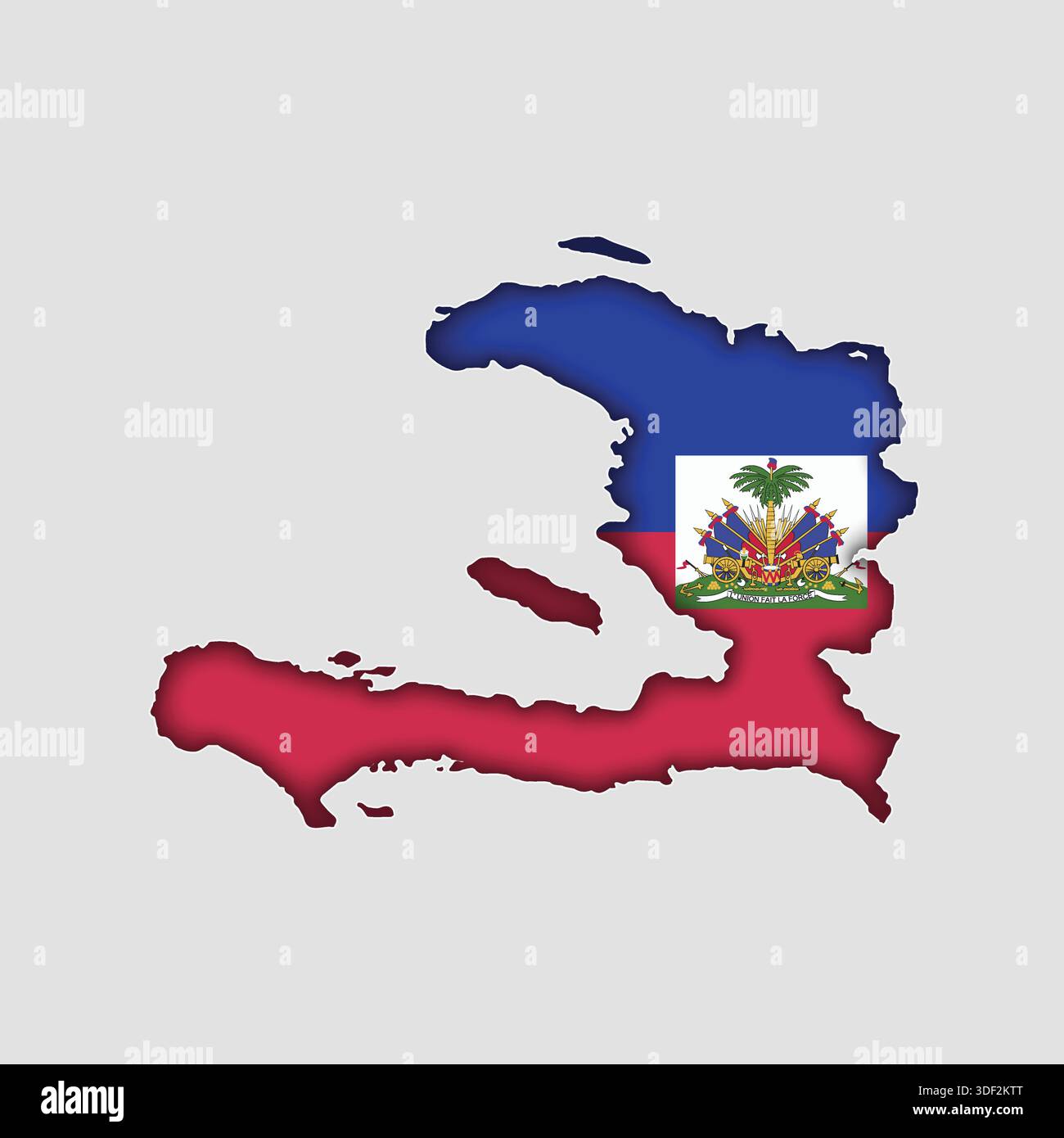 HAITI Map with flag in body Stock Vector