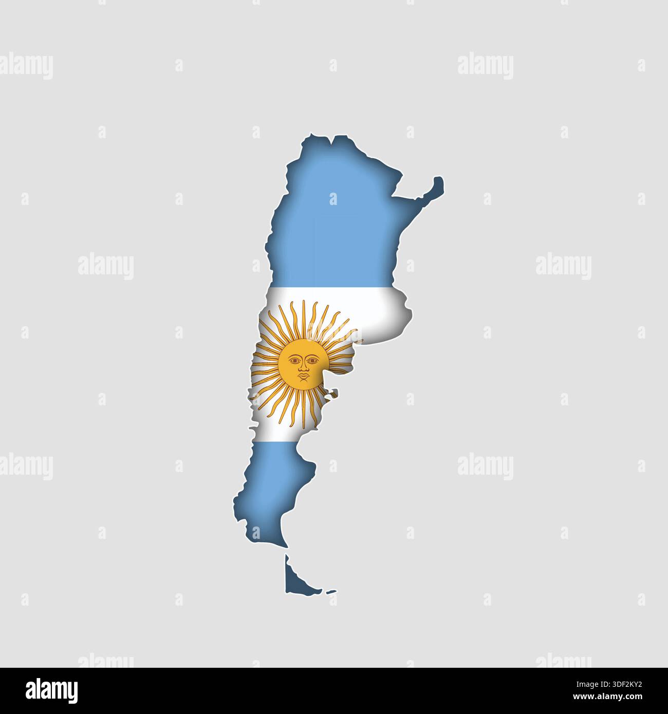 ARGENTINA Map with flag in body Stock Vector