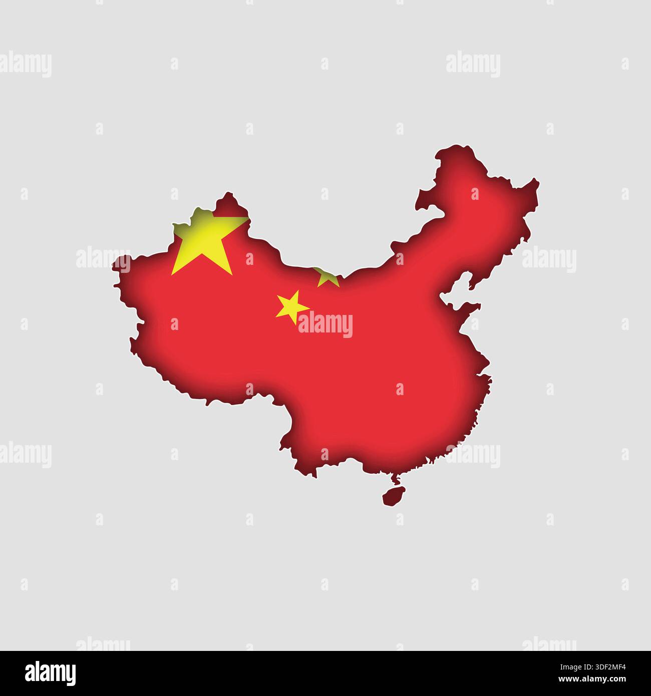 CHINA Map with flag in body Stock Vector