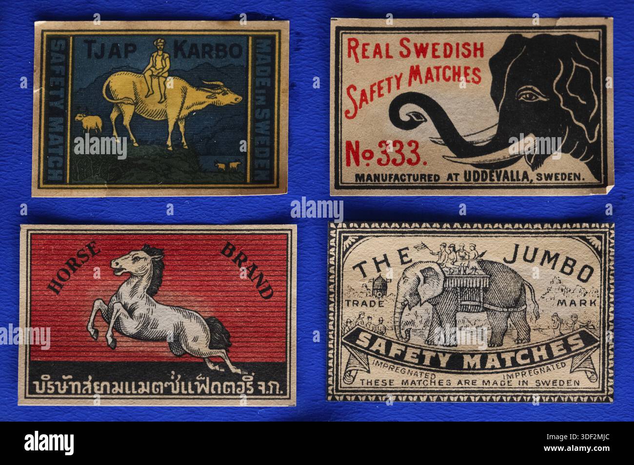 Matchboxes with old label design and different motifs ...