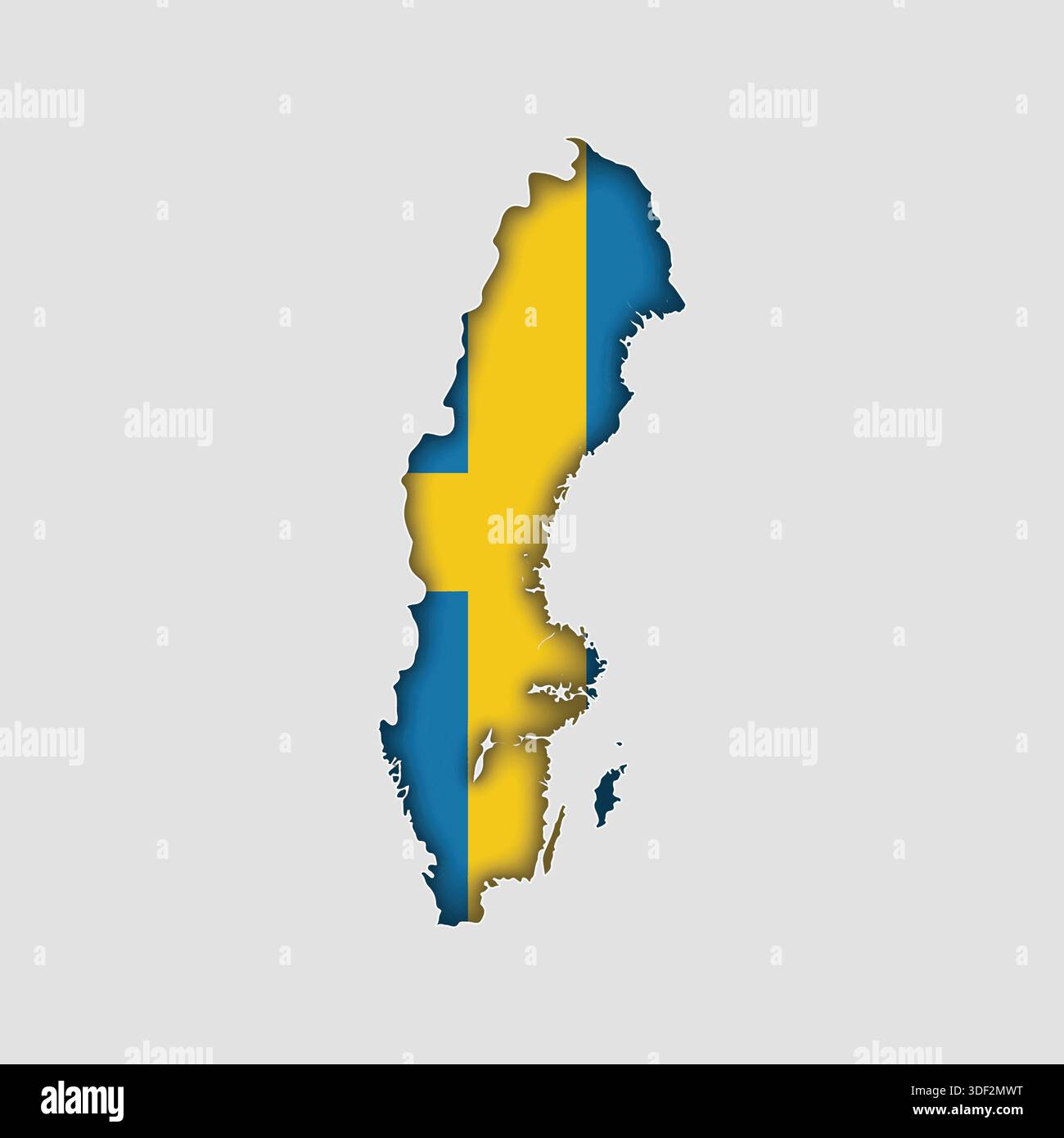 SWEDEN Map with flag in body Stock Vector