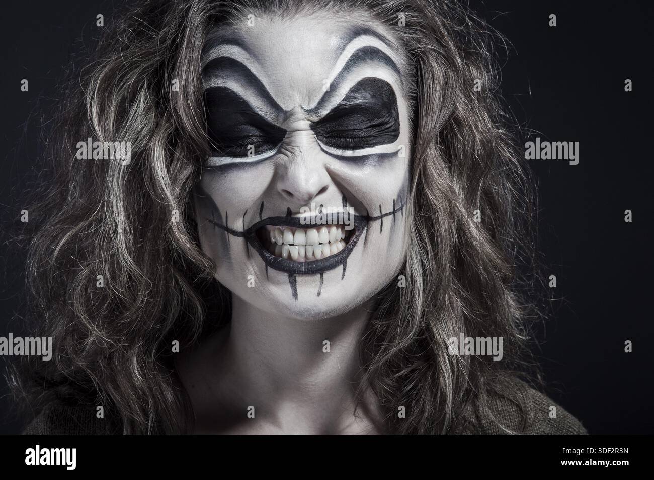 Halloween creative make up, smiling Stock Photo