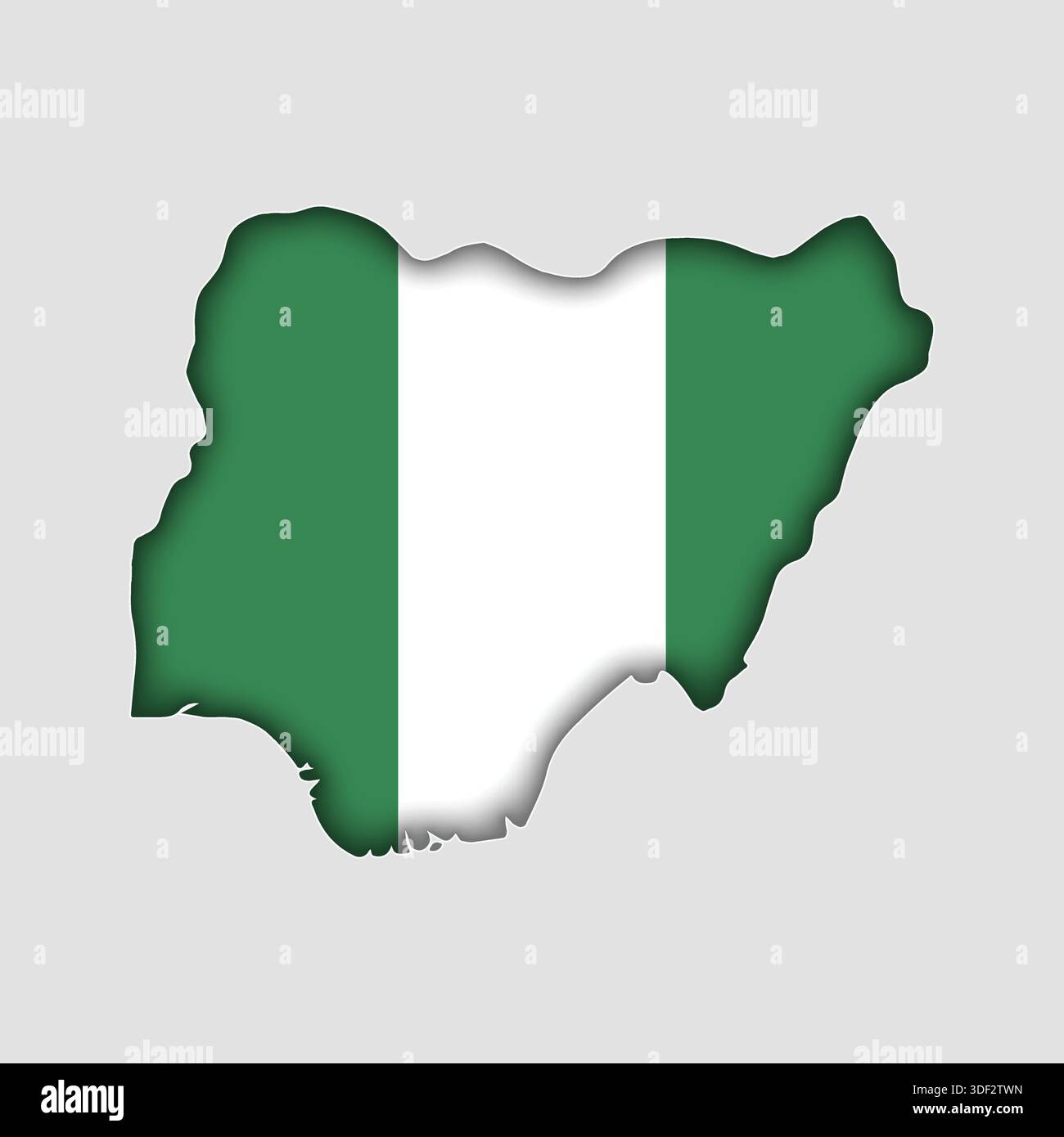 Nigeria Map with flag in body Stock Vector
