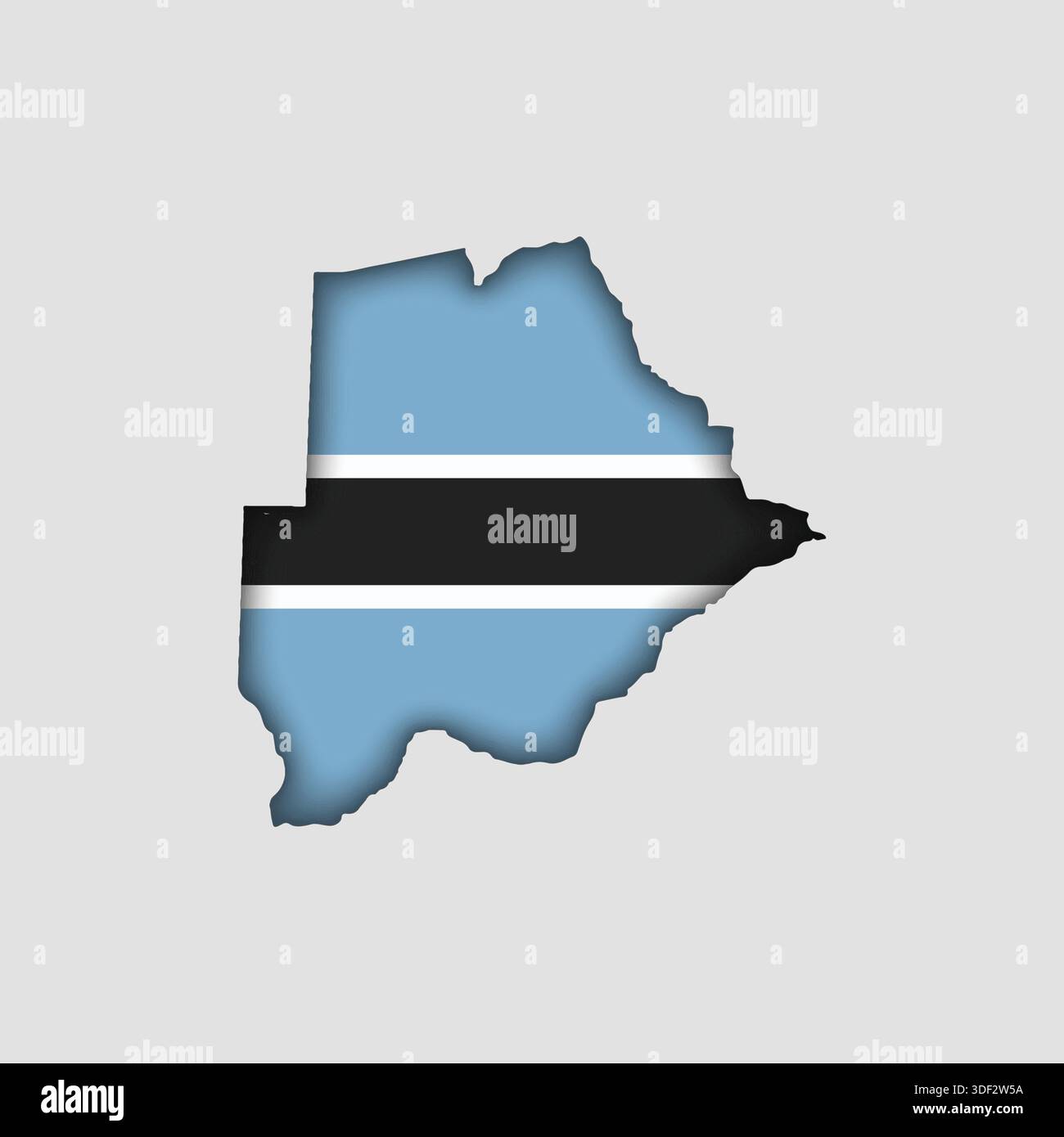BOTSWANA Map with flag in body Stock Vector