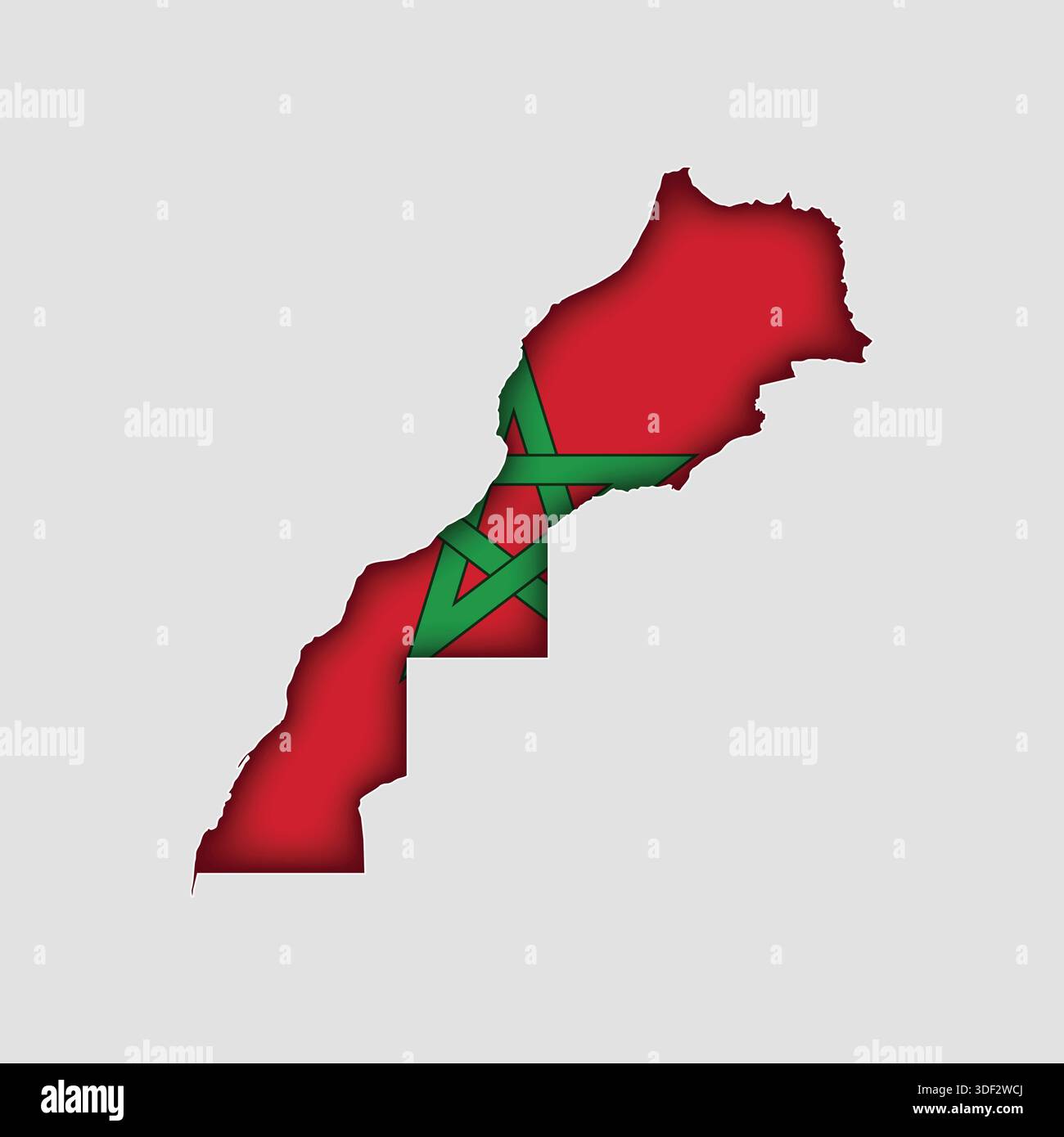Morocco Map with flag in body Stock Vector