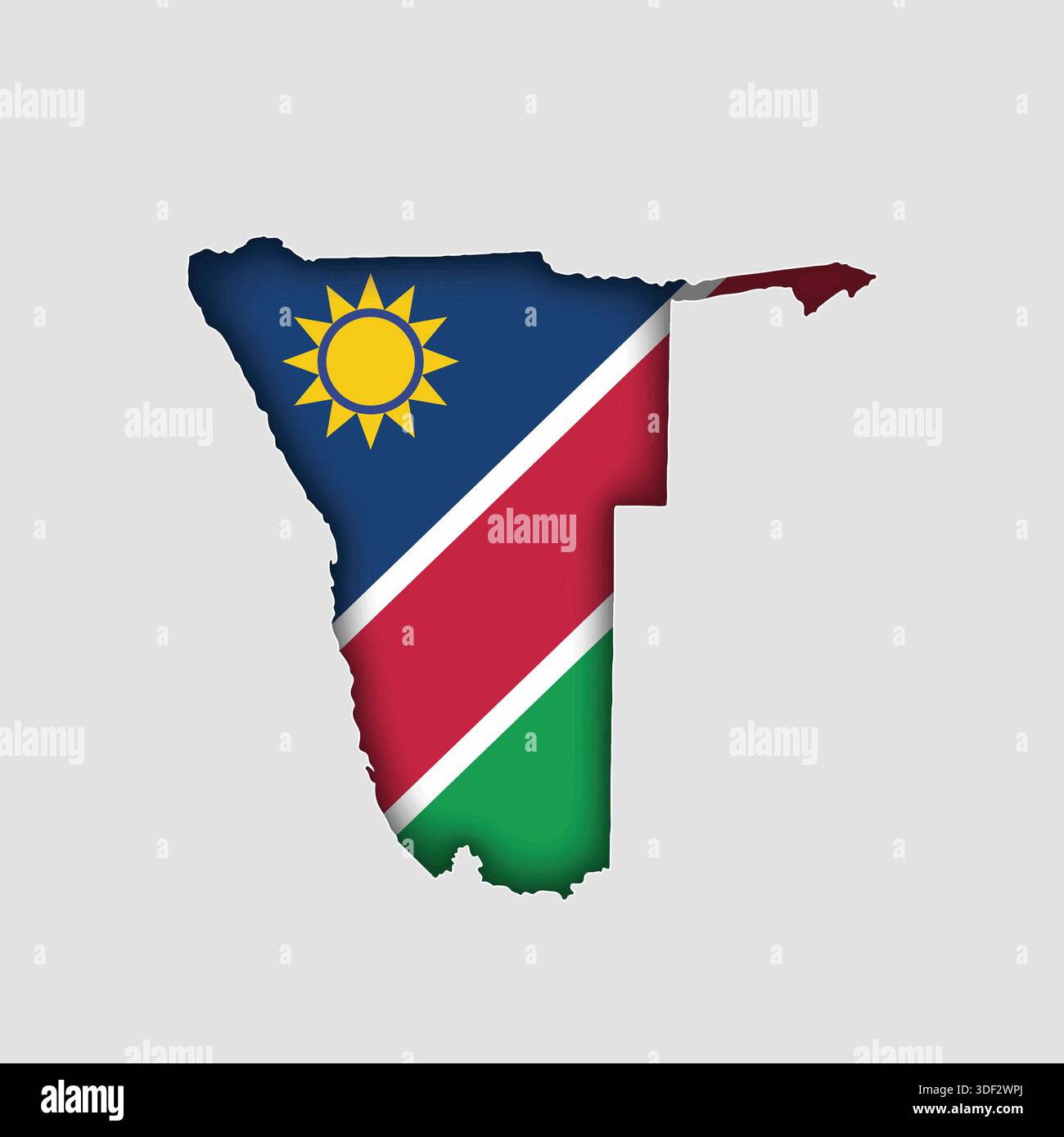 NAMIBIA Map with flag in body Stock Vector