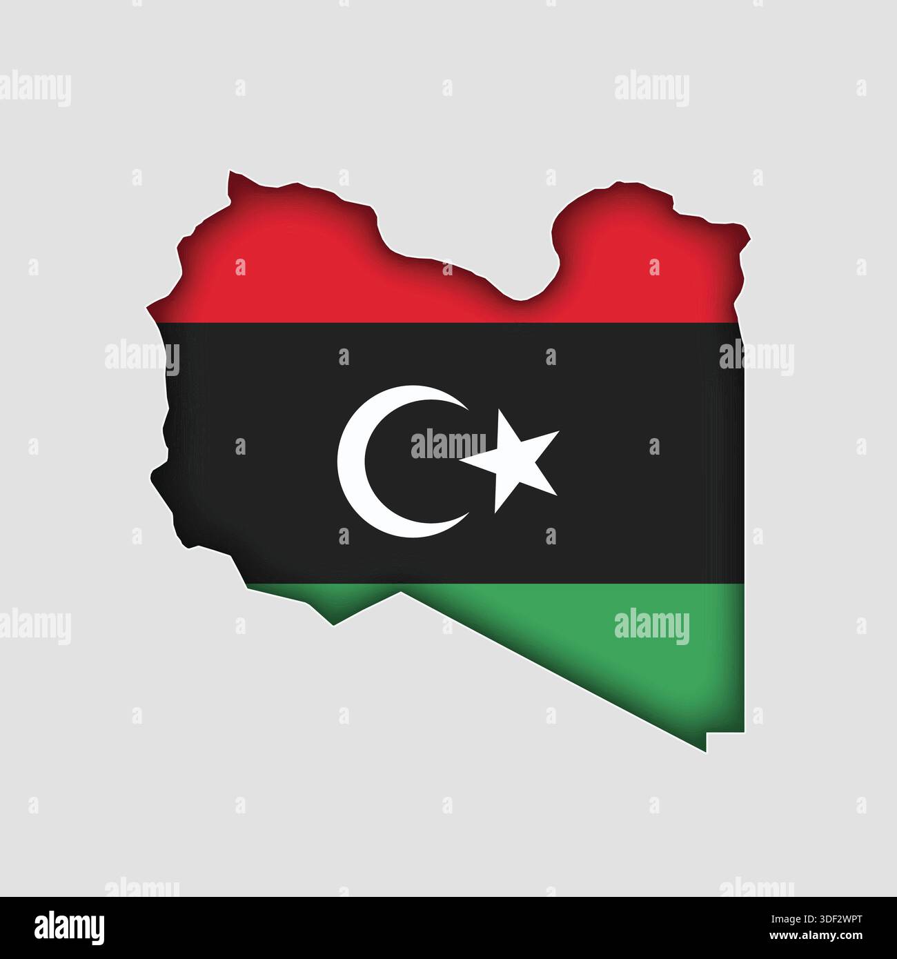 LIBYA Map with flag in body Stock Vector