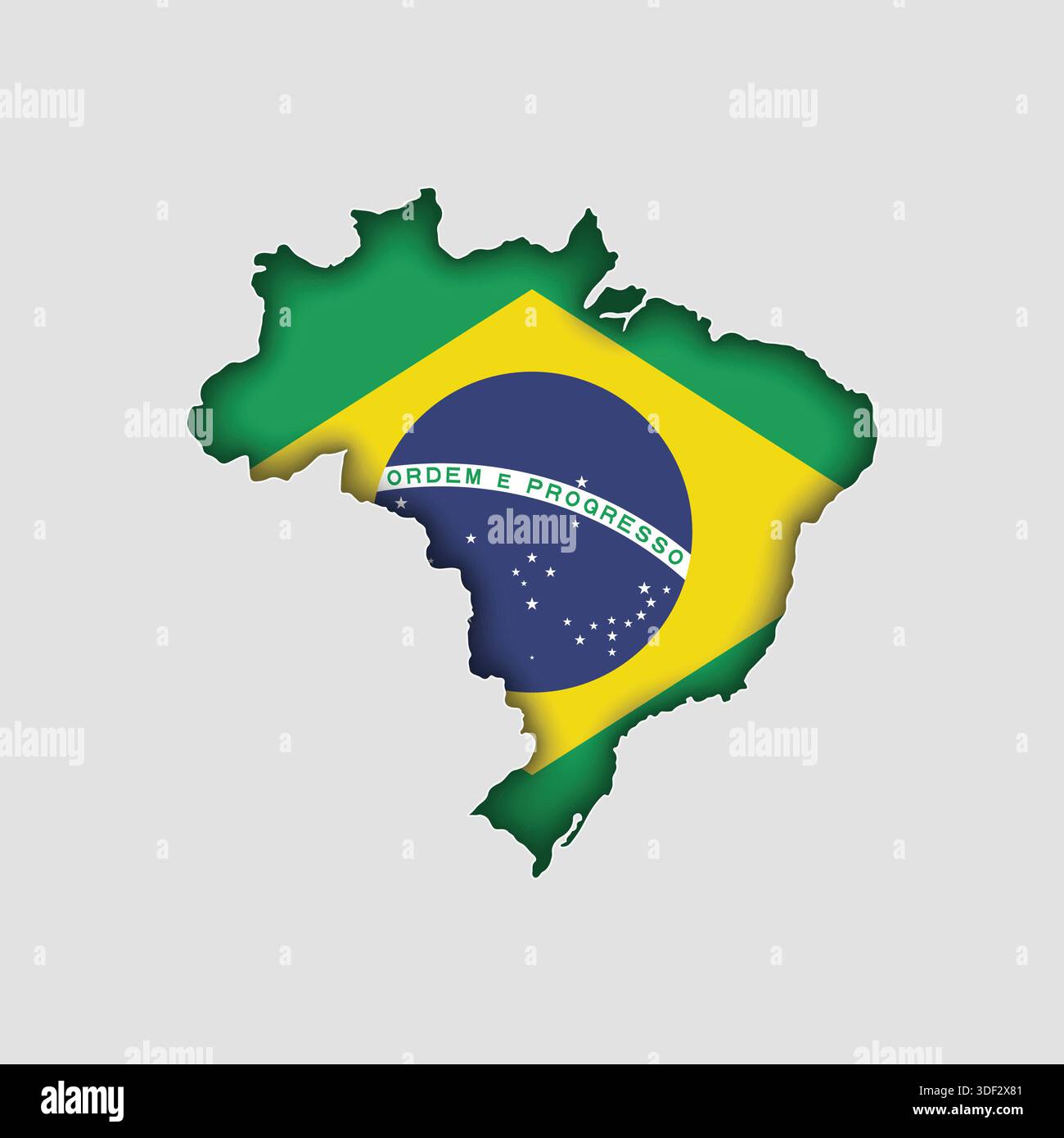 BRAZIL Map with flag in body Stock Vector
