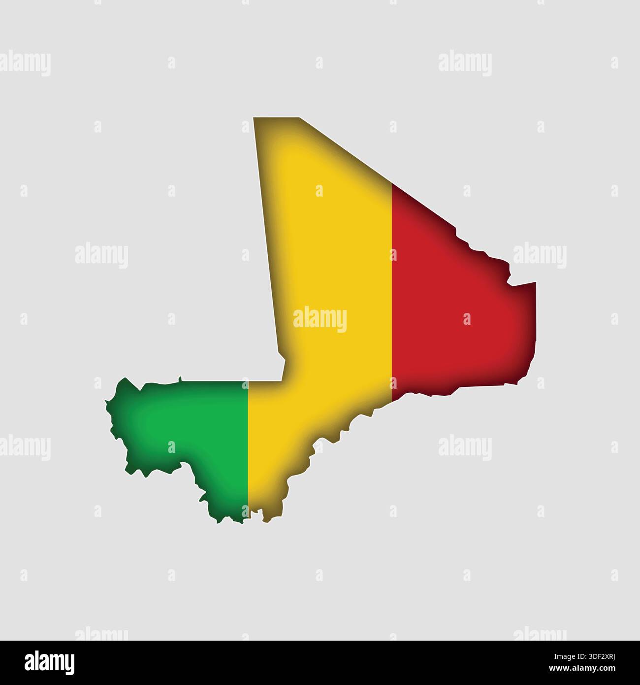 MALI Map with flag in body Stock Vector