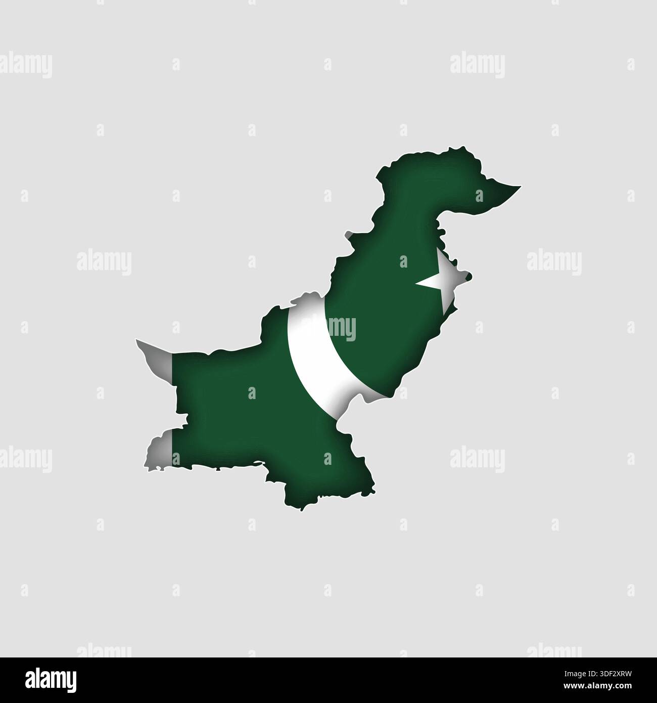 PAKISTAN Map with flag in body Stock Vector