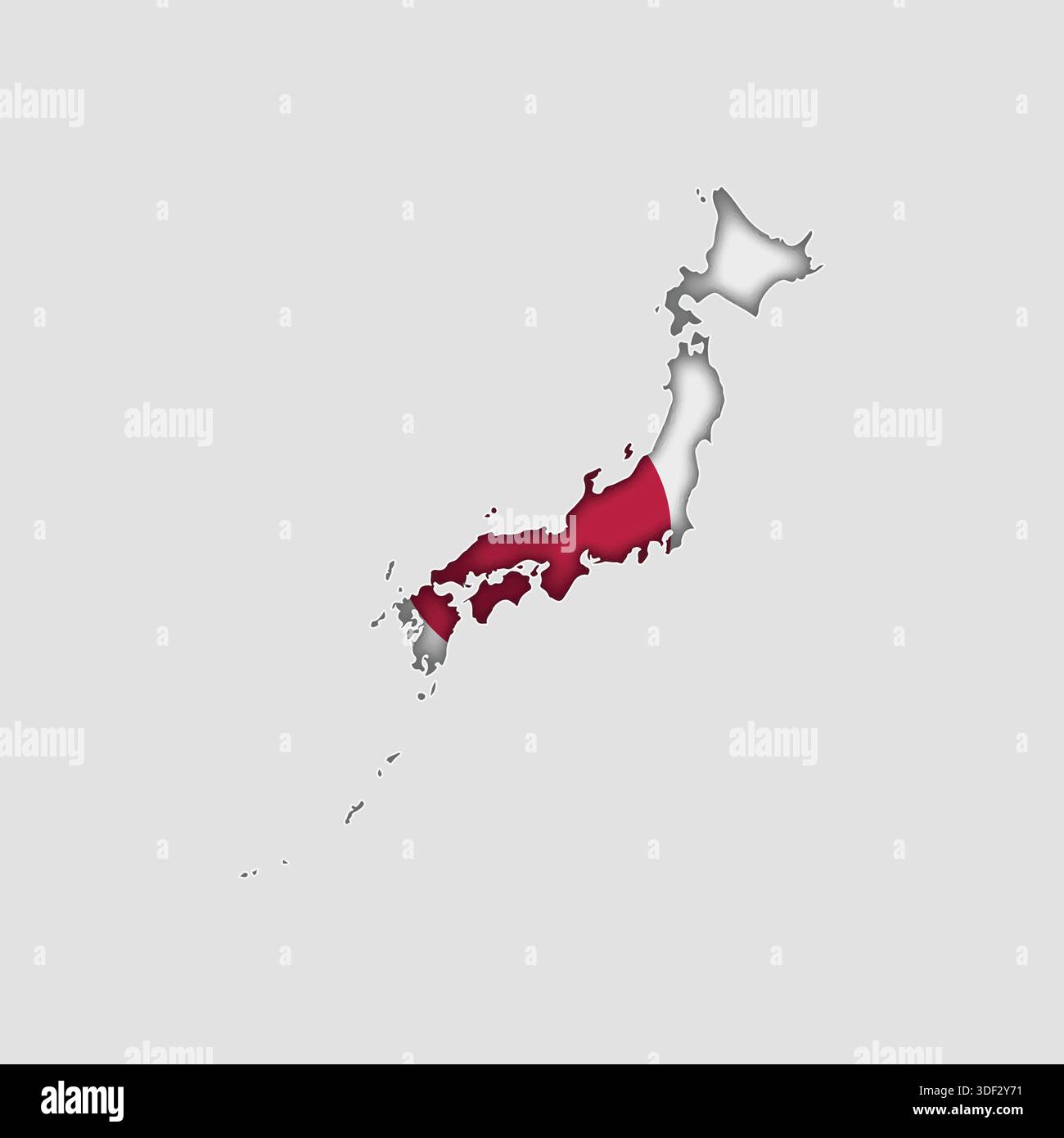 JAPAN Map with flag in body Stock Vector