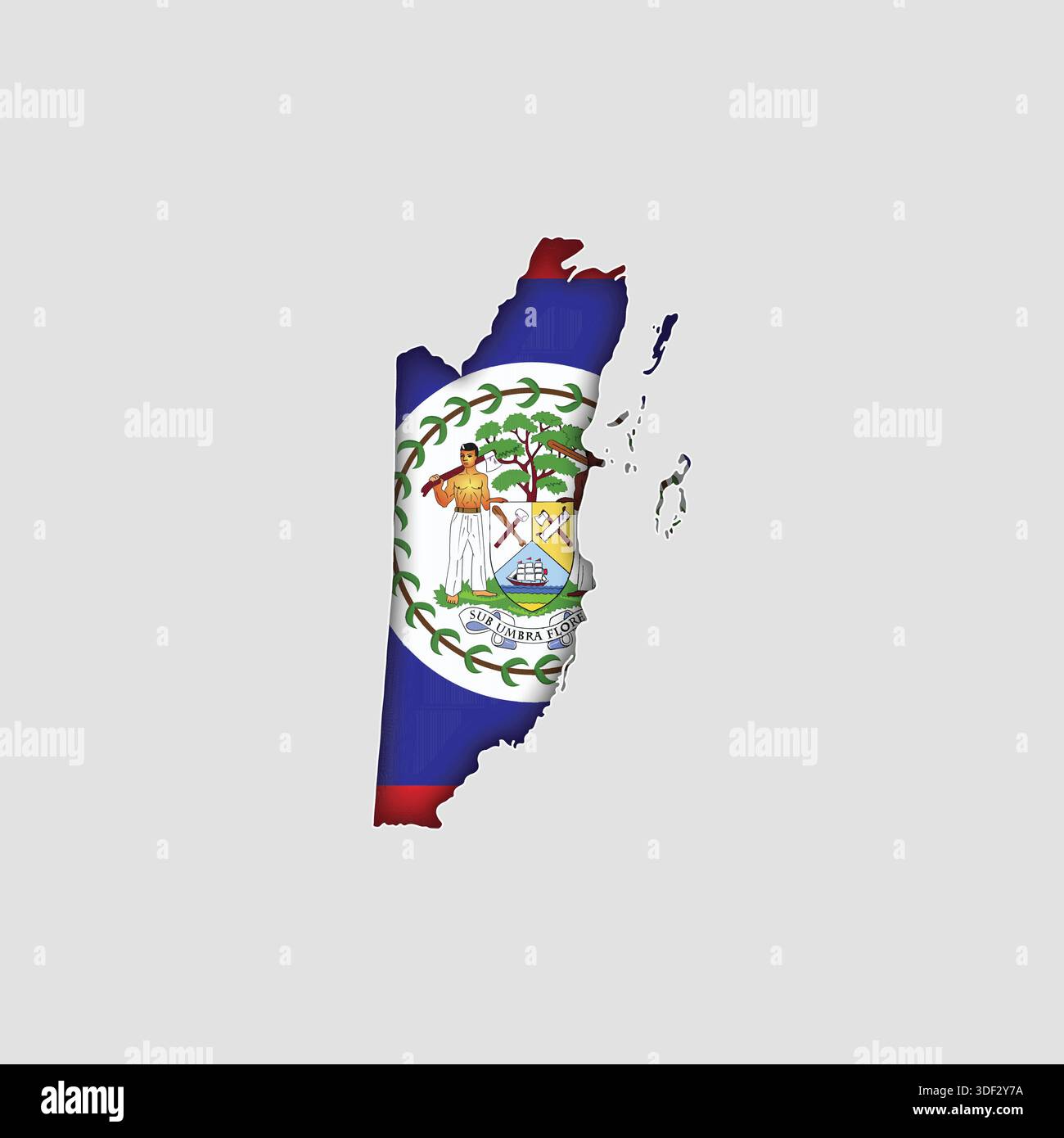 BELIZE Map with flag in body Stock Vector